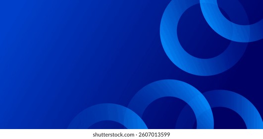 Blue gradient abstract background with elegant circle shapes, offering a sleek and professional design ideal for presentations, banners, and modern projects.