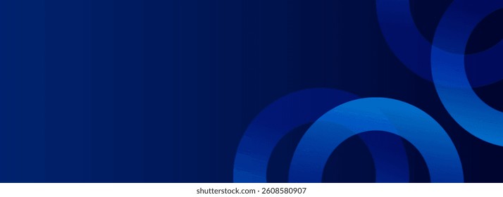 Blue gradient abstract background with elegant circle shapes, offering a sleek and professional design ideal for presentations, banners, and modern projects.
