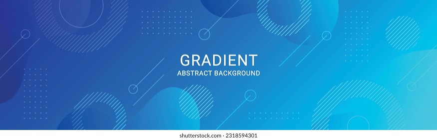 Blue gradient abstract background with geometric shape.