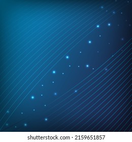 Blue gradient abstract background with lines and sparkling effect vector