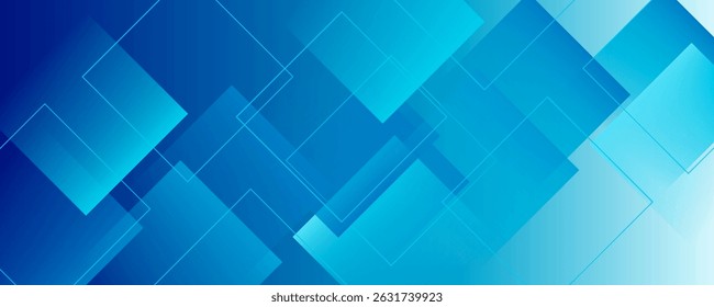 Blue gradient abstract background with shapes elements. Triangle and geometric square shape.