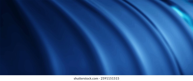 Blue gradient abstract background. Gradient surface with circular folds. Vector banner design