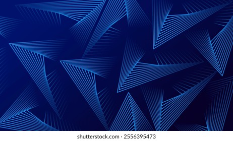 Blue gradient abstract background with triangle line pattern. futuristic technology concept. Vector illustration