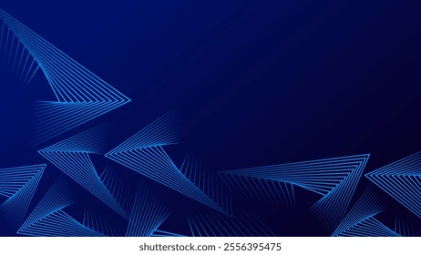 Blue gradient abstract background with triangle line pattern. futuristic technology concept. Vector illustration