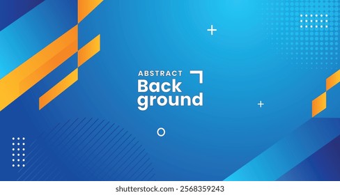 Blue gradient abstract background with yellow and dark blue diagonal sharp shape with text space for brochure banner and presentation slide