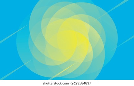 Blue gradient abstract background. Yellow circle radial shapes composition Space. suitable for background, landing page, wallpaper, home screen, theme. vector eps 10