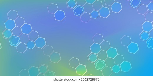 Fondo abstracto degradado azul con elemento hexagonal. EPS 10