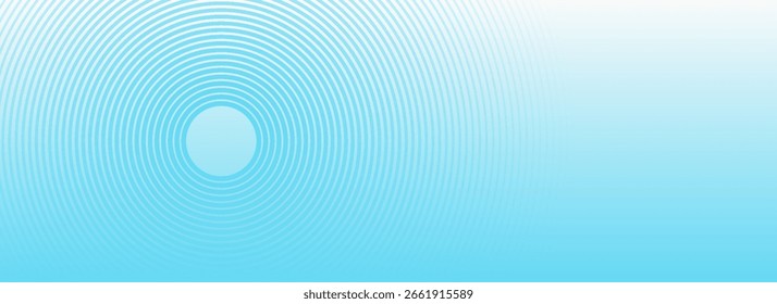 Blue gradient abstract banner template. Party events, web header. Vector circles minimal background for presentations.