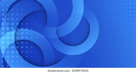 Blue gradient abstract circle shape background vector design