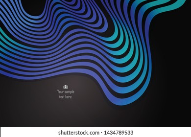 Blue gradient abstract curve and wavy illustration background