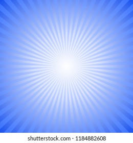 Blue gradient abstract dynamic star burst background - hypnotic vector graphic with radial rays