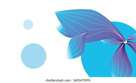 pez abstracto de gradiente azul en blanco