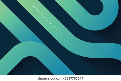 Fondo geométrico abstracto de gradiente azul. Forma dinámica con sombra.