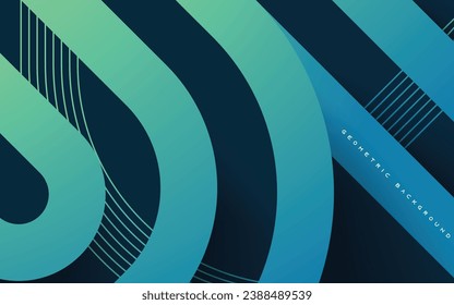 Blauer Farbverlauf-abstrakter geometrischer Hintergrund. Dynamische Form mit Schatten.