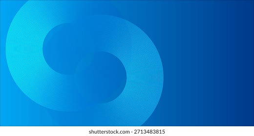 Anillos Abstractas De Gradiente Azul Con Círculos Concéntricos Para Proyectos Modernos De Tecnología Y Diseño - Fondo De Stock