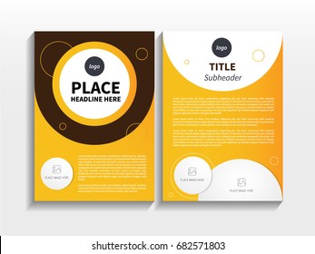 Blue Gradient Abstract Semi Circle Theme with Image in Business Brochure Design Template Vector. 