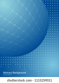 Blue gradient abstract vector background with sphere shape. Cover design template.