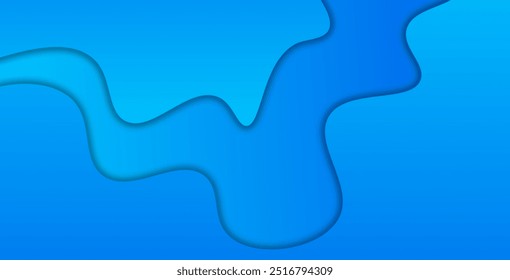 Blue gradient abstract wave background, 