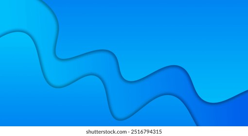 Blue gradient abstract wave background, 