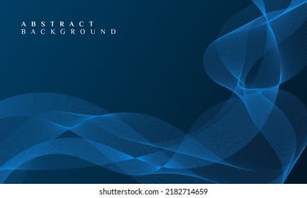 Blue gradient abstract wavy line background design