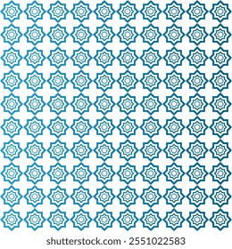 Vetor de plano de fundo de padrão sem costura abstrato de estilo árabe de gradiente azul. Fundo padrão islâmico sem emenda.