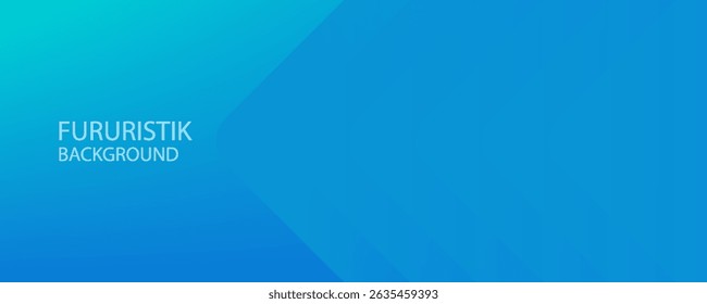 Blue gradient arrows abstract vector long banner. Minimal creative business background with copy space for text for social media cover, header, web banner
