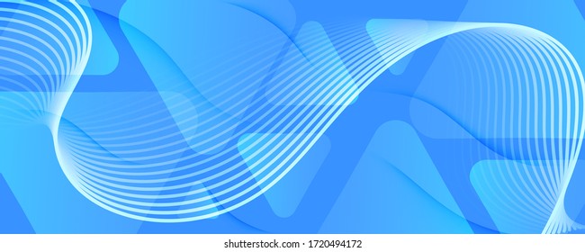 Blue Gradient Background. 3d Fluid Shapes Pattern. Vector Minimal Wallpaper. Light Dynamic Template. Gradient Background. Flow Modern Design. Abstract Poster. Gradient Background.