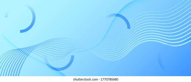 Blue Gradient Background. 3d Fluid Lines Poster. Curve Minimal Landing Page. Light Dynamic Magazine. Gradient Background. Flow Graphic Elements. Abstract Pattern. Gradient Background.