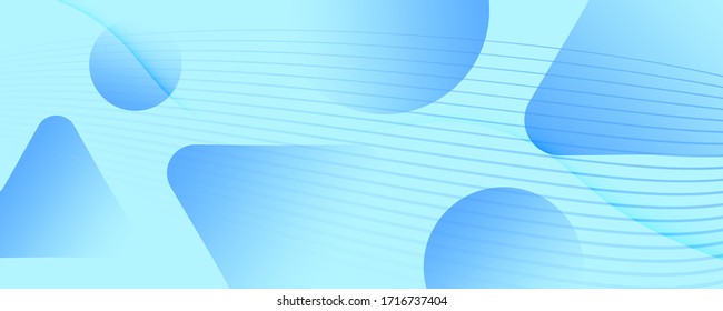Blue Gradient Background. Abstract Fluid Lines Banner. Wave Minimal Movement. Light Geometric Illustration. Gradient Background. Flow Modern Design. 3d Brochure. Gradient Background.