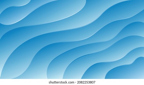 Fondo de degradado azul. Plantilla geométrica de resumen azul con líneas onduladas. Fondo vectorial. Papel tapiz de la ilustración. 