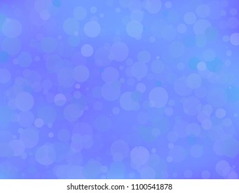 Blue gradient background with bokeh effect. Abstract blurred pattern. Overlapping transparent bubbles, circles, point. Light backdrop for banners, social media, screensavers Vector illustration