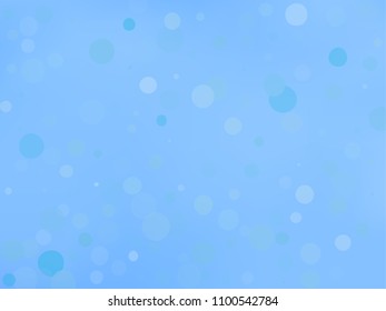 Blue gradient background with bokeh effect. Abstract blurred pattern. Overlapping transparent bubbles, circles, point. Light backdrop for banners, social media, screensavers Vector illustration