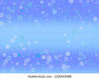 Blue gradient background with bokeh effect. Abstract blurred pattern. Overlapping transparent bubbles, circles, point. Light backdrop for banners, social media, screensavers Vector illustration