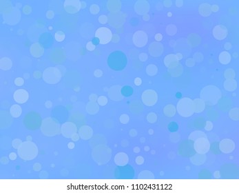 Blue gradient background with bokeh effect. Abstract blurred pattern. Overlapping transparent bubbles, circles, point. Light backdrop for banners, social media, screensavers Vector illustration