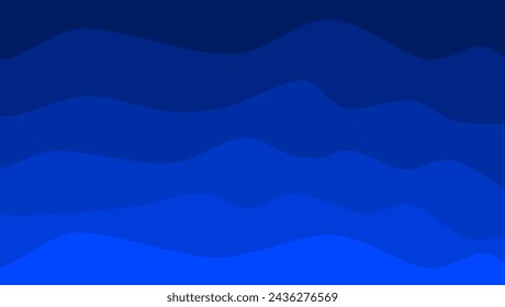 Blue Gradient background for decoration - Ocean waves pattern - Water flow wallpaper design concept.