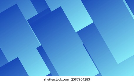 Blue gradient background with dynamic geometric rectangles and squares, creating a modern and futuristic abstract design. Perfect for branding, web design, posters, and digital graphics.