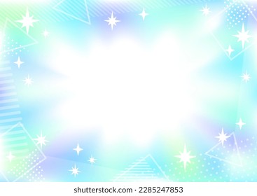 blue gradient background with glitter geometric shapes