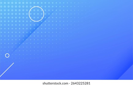 A blue gradient background with overlapping white lines, circles, and dotted patterns creates a modern, abstract design with a digital or tech vibe.