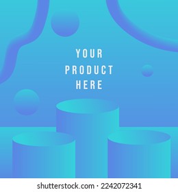 podio de fondo de gradiente azul para presentación de producto 3d ilustración 3d