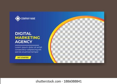 Blue gradient background poster design and photo frame. Great vectors for social media, product marketing, sales promotion, web shop online, flyers, banner etc.