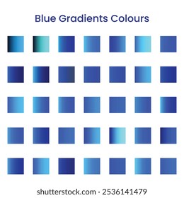 Blue gradient background set. Metallic gradation textures. Shiny elegant vector gradient white background