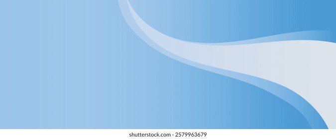 Blue gradient background with smooth, flowing wave design. The background is light blue transitioning to darker blue, creating a calming effect. Minimal abstract wavy gradient vector background