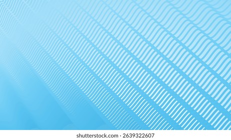 Blue gradient background with stripes wave line pattern