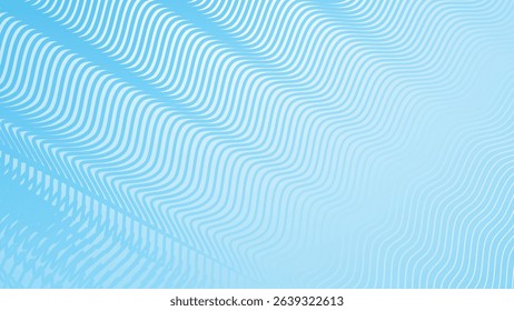 Blue gradient background with stripes wave line pattern