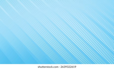 Blue gradient background with stripes wave line pattern