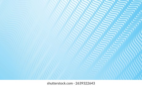 Blue gradient background with stripes wave line pattern