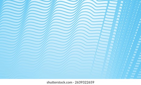 Blue gradient background with stripes wave line pattern