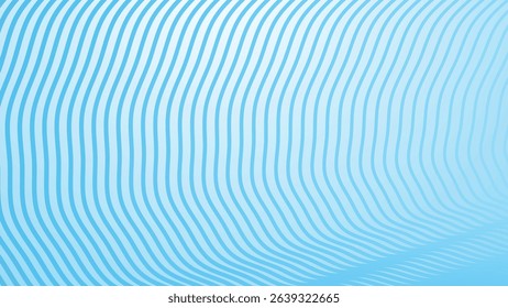 Blue gradient background with stripes wave line pattern