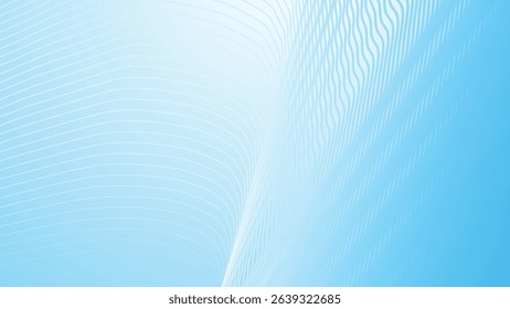 Blue gradient background with stripes wave line pattern