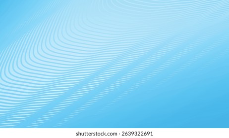 Blue gradient background with stripes wave line pattern
